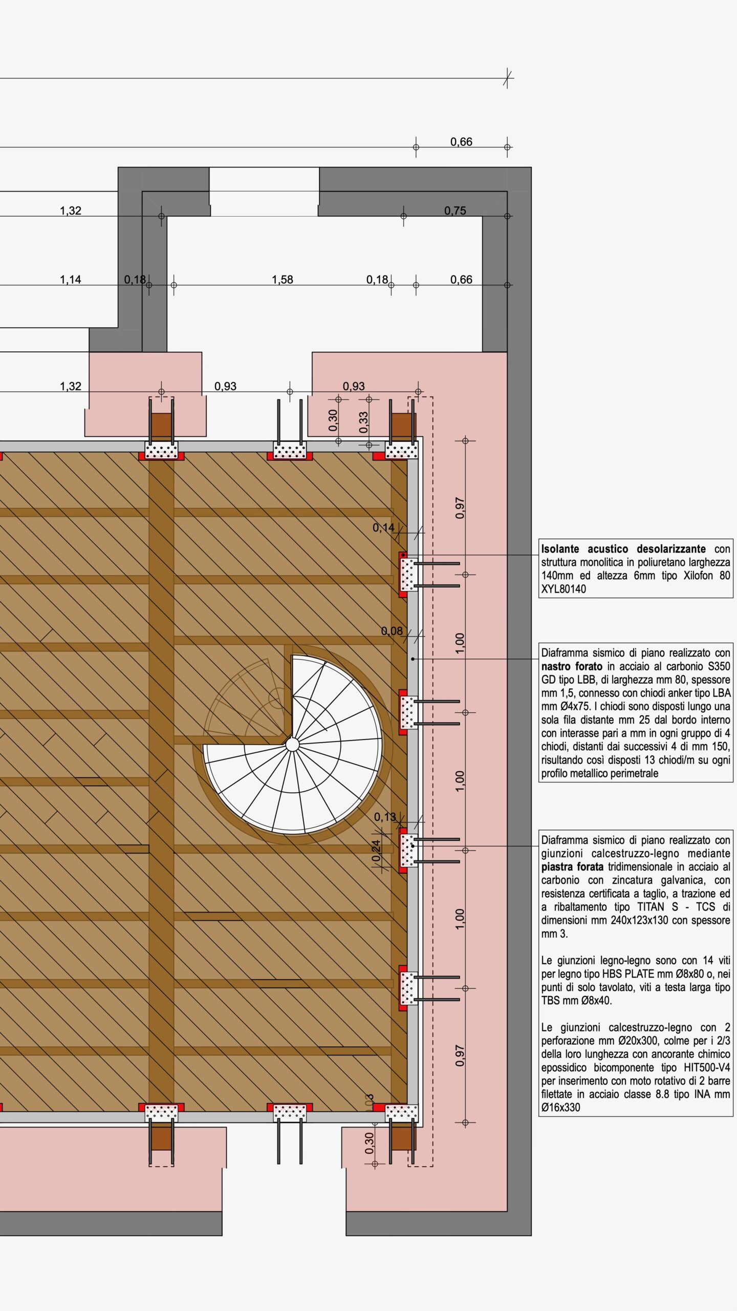 Sustainable house at Carlopoli (CZ), Italy - Reinforcement of the edge of the floor diaphragm